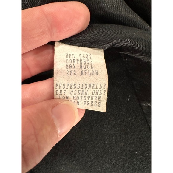 Hunters Run Womens Wool Blend Long Trench Coat Black Vintage Union Made USA - Picture 4 of 10